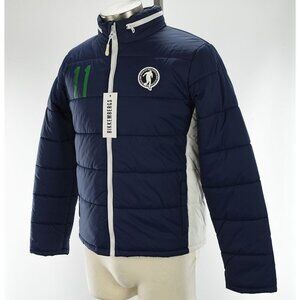 BIKKEMBERGS Boy's Navy Blue Quilted Puffer Jacket 14 Hood NWT